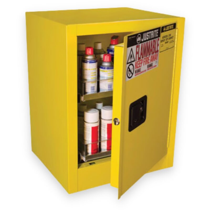 Justrite 24 Can Benchtop Flammable Cabinet, Sure-Grip® EX - 890500 New from Rankin