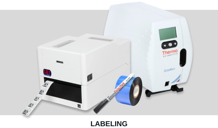 slide labeler with ribbon, thermo scientific slidemate slide printer, slide and cassette labeling marker