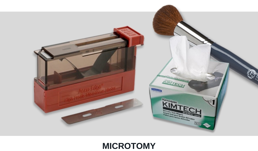 sakura accu edge high profile microtome blades 4685, kimtech kimwipes, microtomy brush